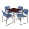 Kee Kee Square Table & Chair Set, Wood, Metal, Polypropylene Top TB3030MHBPCM44BE - alternate 1